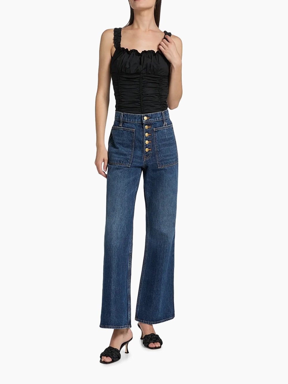 NWT Ulla Johnson The Lou High Rise Denim Jeans Nile Blue 29